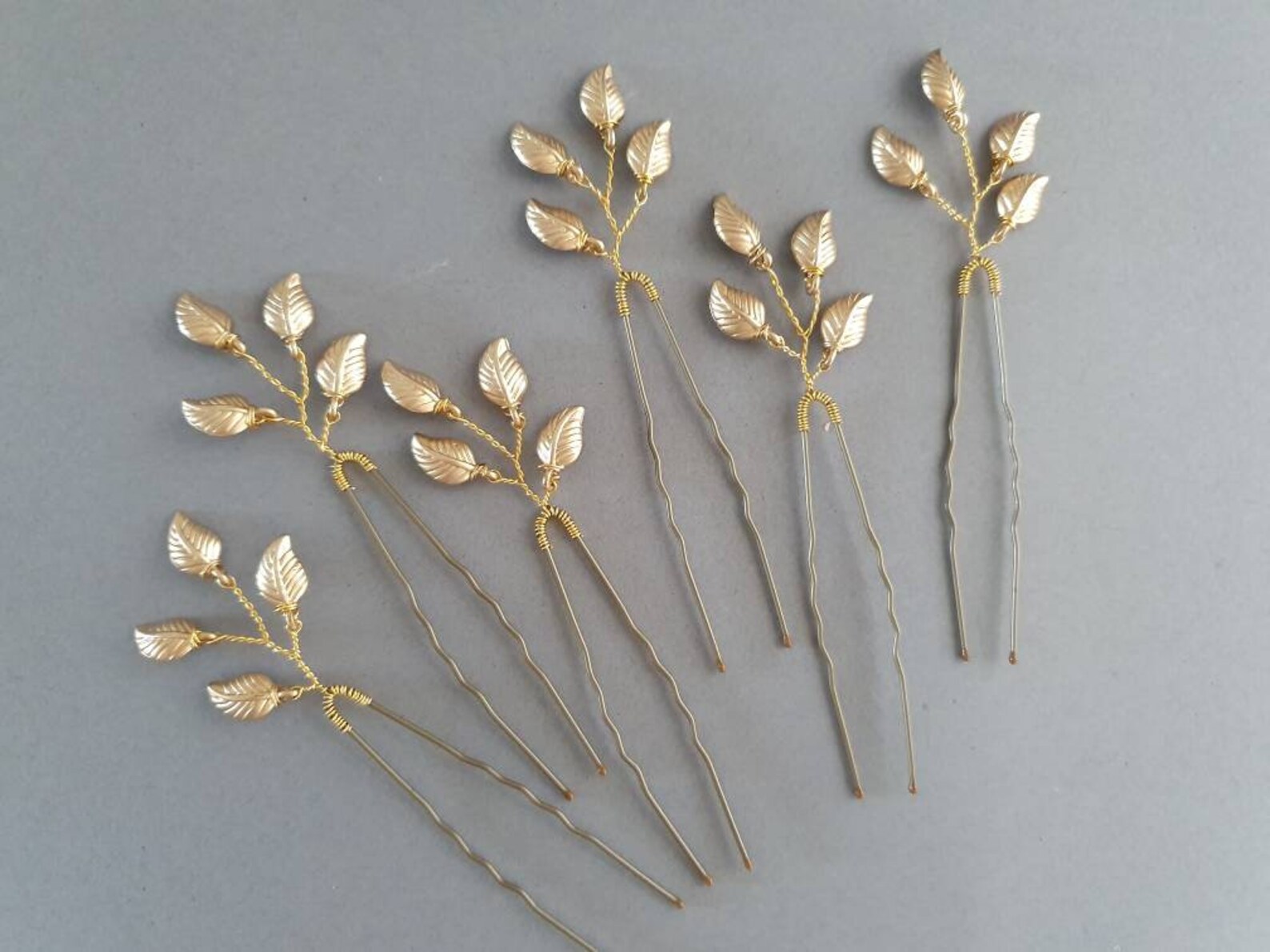 Set of Gold Leaf Hair Pins Silver Leaf Hair Pins Bridal Hair Etsy UK