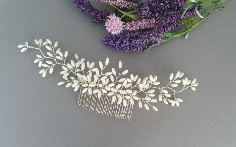pearl hair comb bridal headpiece silver hair comb pearls gold hair comb bridal hair accessories Bridal hair comb wedding headpiece