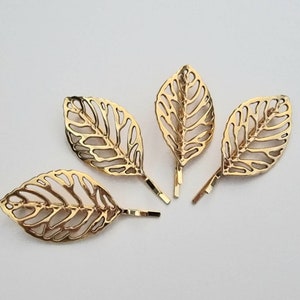 hair clip set gold leaf hair slides hair pins leaf hair accessories silver hair slides women's hair accessories bobby pins hair slide set