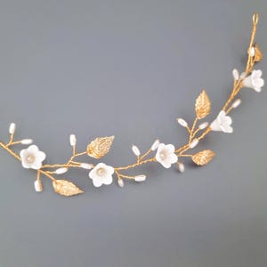 Adorno para el cabello de novia, accesorios para el cabello de novia, diadema de hoja de oro, halo