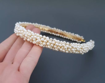 Pearl headband bridal hair piece wedding headband wedding hair piece bridal hair accessories pearl hair piece bridal hair accessories