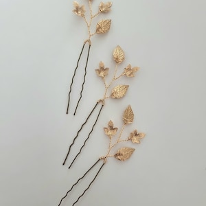 wedding hair pins bridal hair accessories gold hairvine bridesmaid hair pins leaf hair pins wedding hair accessories maple leaf image 8