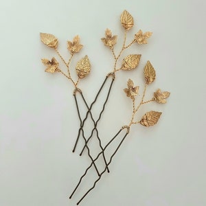 wedding hair pins bridal hair accessories gold hairvine bridesmaid hair pins leaf hair pins wedding hair accessories maple leaf image 7