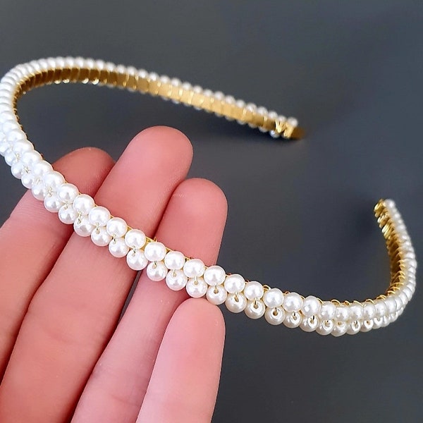 CHLOE | pearl headband | pearl hair band | wedding hair accessories | bridesmaid hair accessories | bridesmaid headband | pearl band