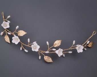 MABEL | bridal hair vine | bridal hair accessories | wedding hair piece | flower hair vine | boho bride | bridal | bridal hair piece | bride