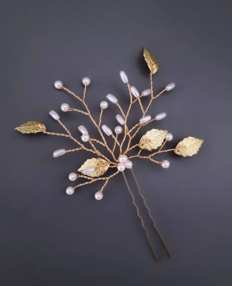 Gold Leaf Hair Pins Silver Leaf Hair Pins Bridal Hair Etsy