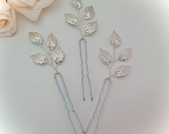 Gold Leaf Wedding Hair Pins clips, Bridal Hairpiece, simple hair accessories for bride