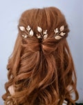 Wedding hair pins, wedding hair accessories, gold leaf hair pins, bridal hairpiece, bridesmaid hair accessories, leaf hair clips, bride hair