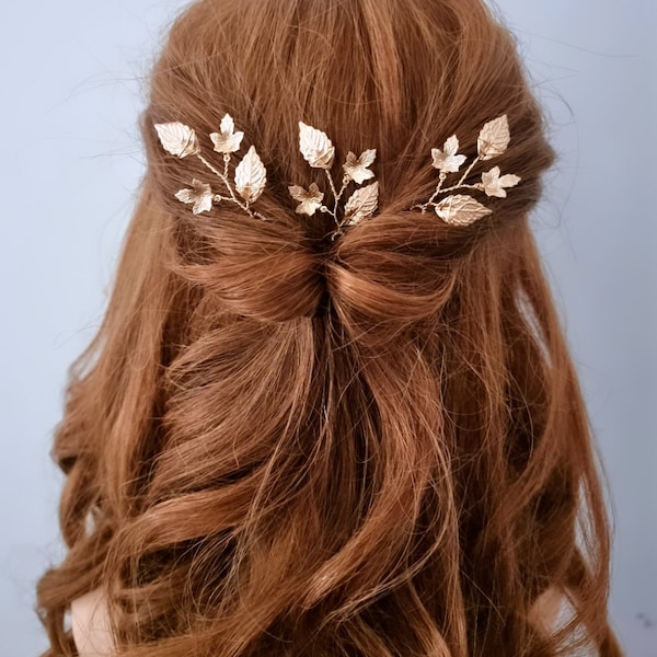 wedding hair pins bridal hair accessories gold hair vine bridesmaid hair pins leaf hair pins wedding hair accessories maple leaf gold leaf