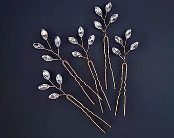 Forcine per capelli da sposa in cristallo, fermagli per capelli da sposa minimalisti, fermagli scintillanti, accessori per sposa, damigella d'onore
