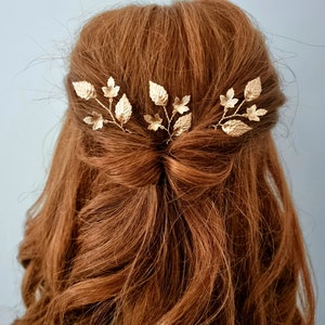 wedding hair pins bridal hair accessories gold hairvine bridesmaid hair pins leaf hair pins wedding hair accessories maple leaf image 5