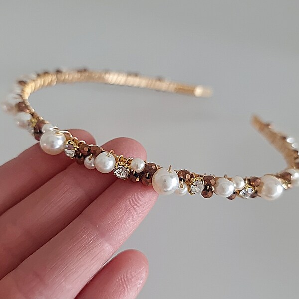 Rust Pearl/Stone Headband
