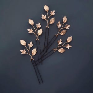 Presilhas de cabelo com folha de ouro para casamento, acessório de cabelo para noiva, acessórios para noiva e dama de honra.