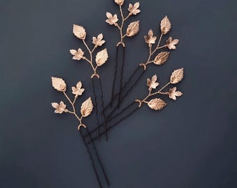 Gold Leaf Wedding Hair Pins, Bridal Hairpiece, accessories for bride, bridesmaid