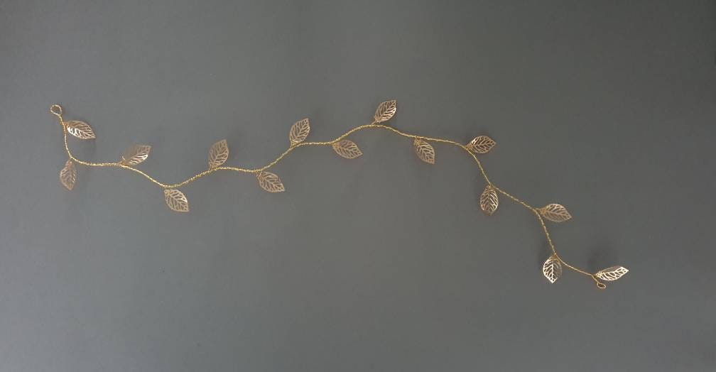 Gold or Silver Leaf Hair Vine Bridal Wedding Head Piece | Etsy UK