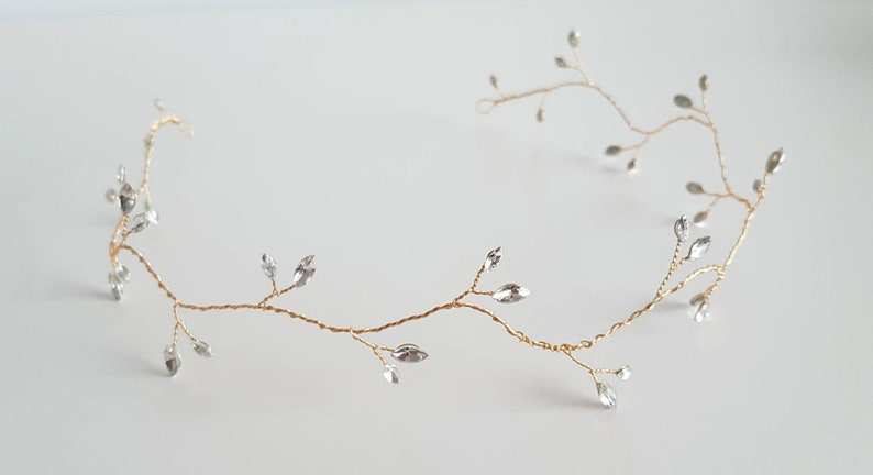 long hair vine Crystal bridal hair vine bridal headpiece gold hair vine wedding hairpiece hair circlet