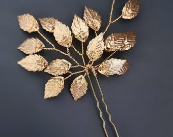 AVA | leaf hair pin | bridal hair accessories | bridesmaid hair accessories, rustic wedding, woodland wedding, hairpiece