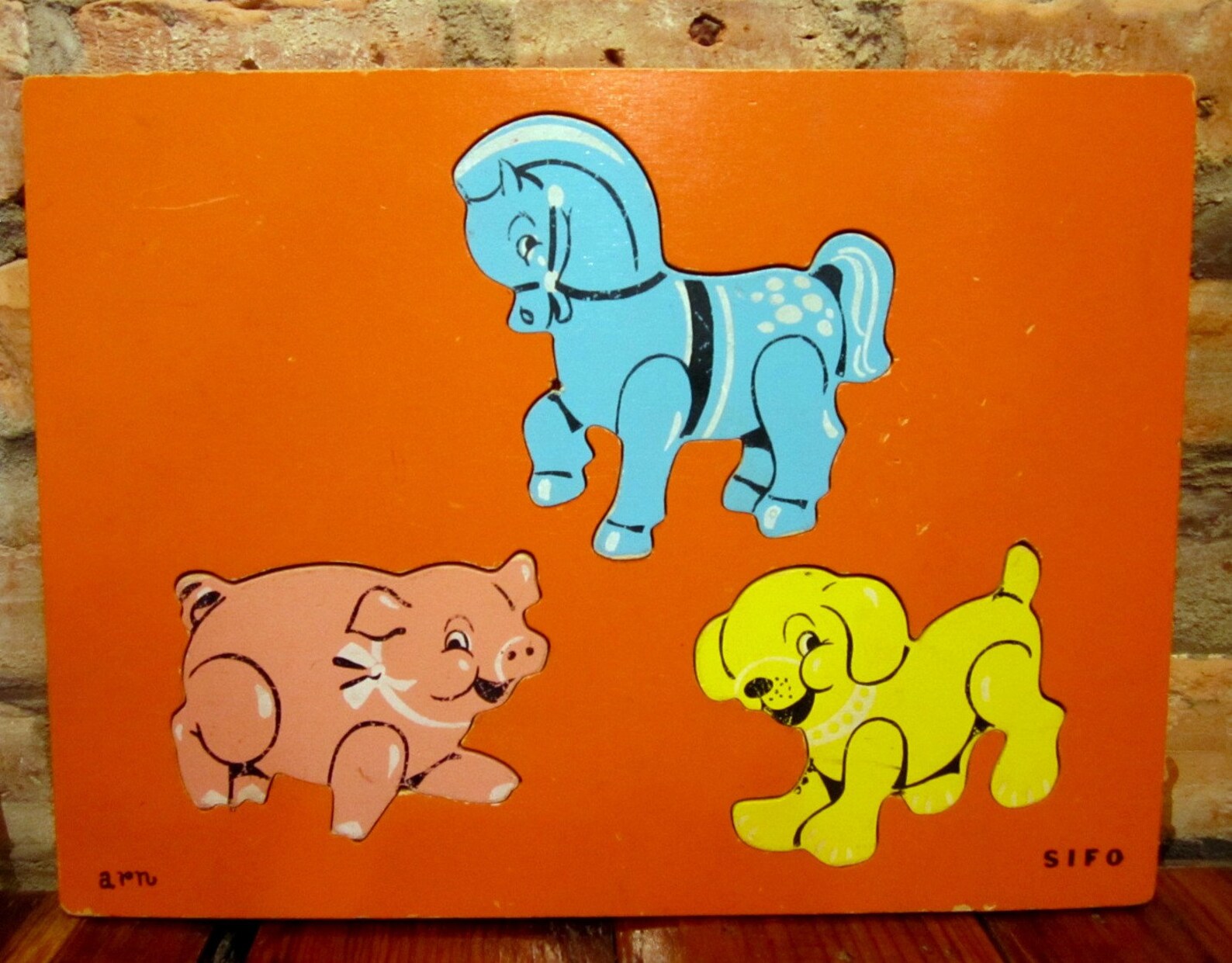Vintage Wooden Puzzle 1950s Sifo Puzzles Animal Wood Toys for Etsy