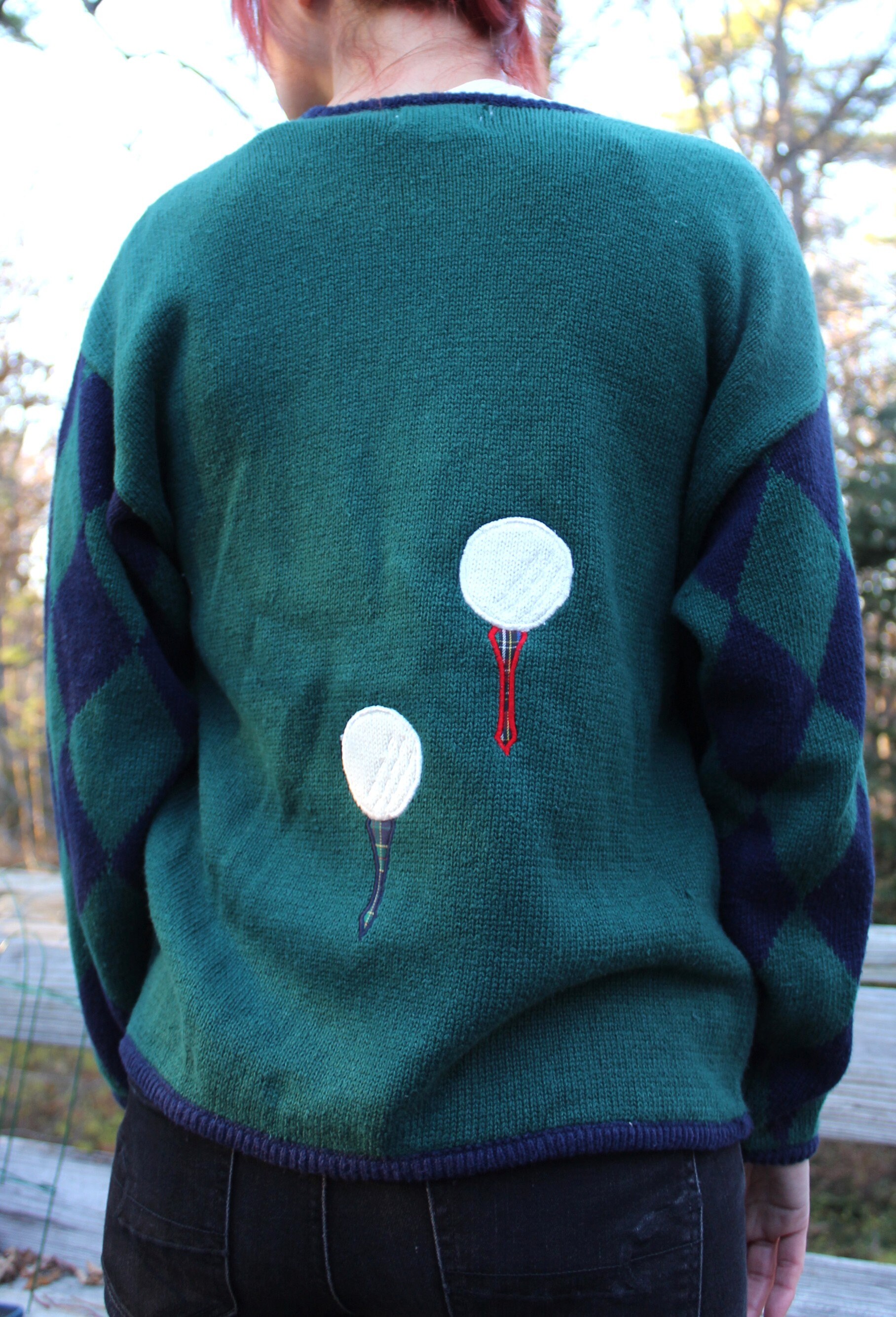 Novelty Golf Sweater 80s Vintage Cardigan Funny Golf Gifts Etsy