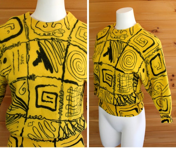 80s Abstract Pattern Sweater Bright 