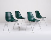 Vintage Herman Miller Eames DSS Padded Fiberglass Shell Chairs