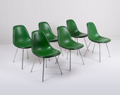 Vintage Herman Miller Eames DSX Padded Fiberglass Shell Chairs - Set of 6