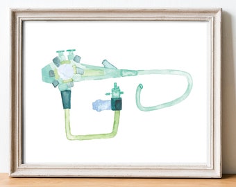 Gastroscope, Endoscope, Gastrology Art Print, Gastroenterologist Gift, Gastroenterology, GI Art, Endoscopy, Colonoscopy, Endoscopy Tech