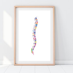 Spine Print Anatomy Art Print Medical Art Spine Art Print Chiropractor Art Chiropractor Gift Physical Therapy Therapist Art image 4