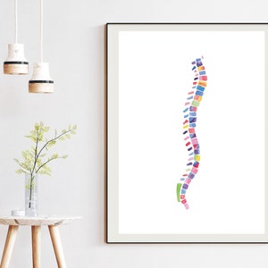 Spine Print Anatomy Art Print Medical Art Spine Art Print Chiropractor Art Chiropractor Gift Physical Therapy Therapist Art image 3