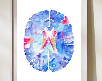 Brain Anatomy Radiology Neurology Art, Psychiatry Office Decor, Psychology Gifts, Neurologist Gift, Brain MRI Anatomy Art, Brain Surgery Art