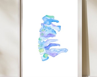 Spine Wall Art, Physical Therapy Artwork,  Chiropractic Art, Spine Decor, Chiropractor Gift, Cervical Spine, Physiotherapist Gift