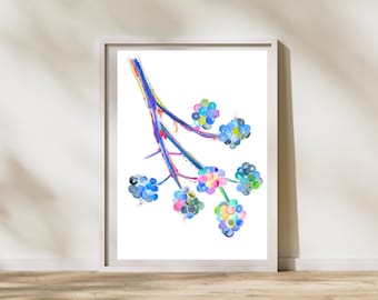 Alveoli Lung Watercolor Painting, Lung Art, Doctor Clinic Medical Office Artwork, Pulmonology Respiratory Therapy Gift