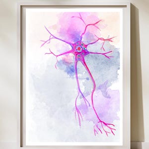 Neuron Art, Neuroscience Gifts, Neurology Art, Neurology Poster, Biology Posters, Neurology Gifts, Neurology Nurse Gift