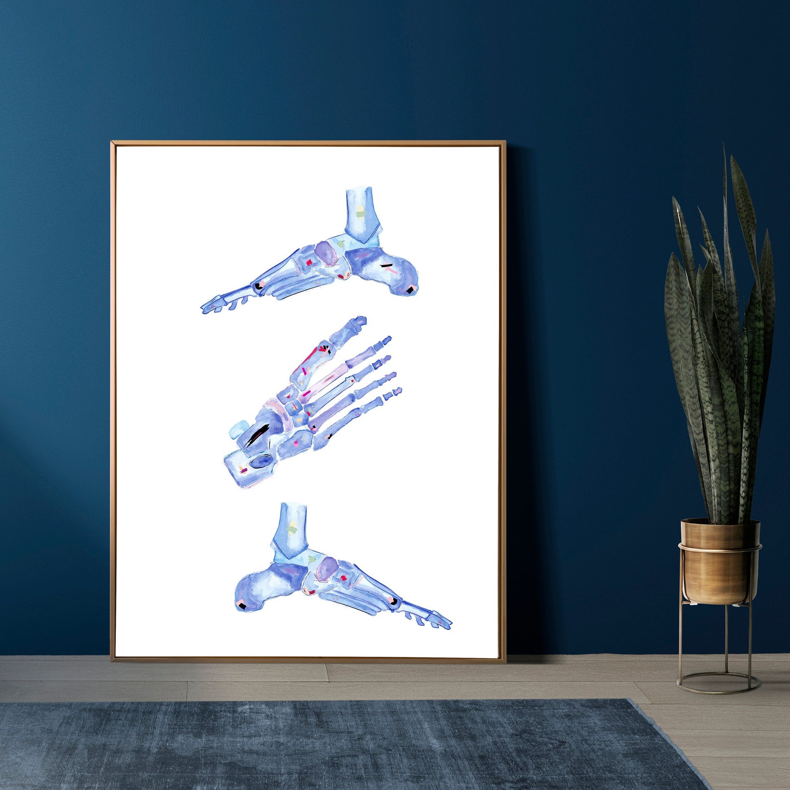 Foot Anatomy Art Physical Therapy Art Physiotherapist Gift Etsy