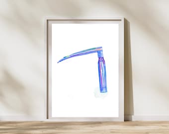 Miller Laryngoscope Anesthesia Art Print ICU Instrument Airway Management Gift for CRNA