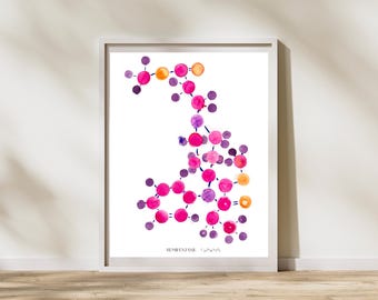 Remifentanil Molecule Anesthesiology Art Print Pain Management Surgery Anesthesiologist Gifts