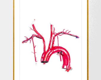 Anatomie de l'aorte, art de l'aorte, art de la cardiologie, art de l'anatomie humaine, cadeau de cardiologue de cardiologie interventionnelle, art de médecin, art d'étudiant en médecine