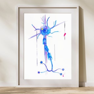 Neuron Art, Neuron Gift, EEG Tech Gift, Electrophysiology, Neuroscience Art, Neurology Art, Neuroscience Gifts, Physiology Art, Neurobiology