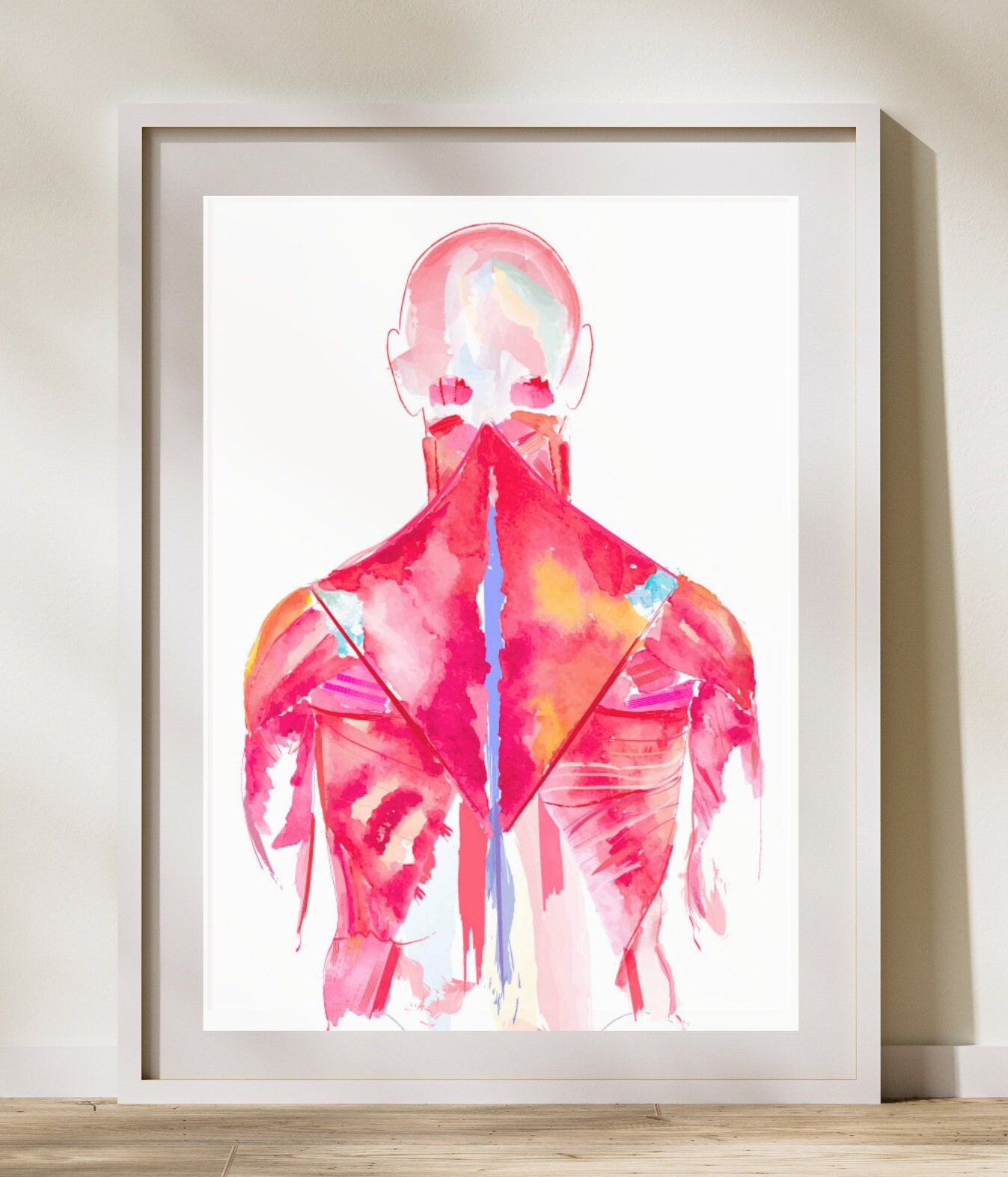 Massage Therapy Art, Muscles of the Back Anatomy Art, Torso Anatomy, Sports Medicine Art, Chiropractor Adjustment Art, Physiotherapist Gift