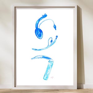 Anesthesia Instruments, Anesthesiologist Print, Anesthetist Gift, Anesthesiology Gift, ICU Print