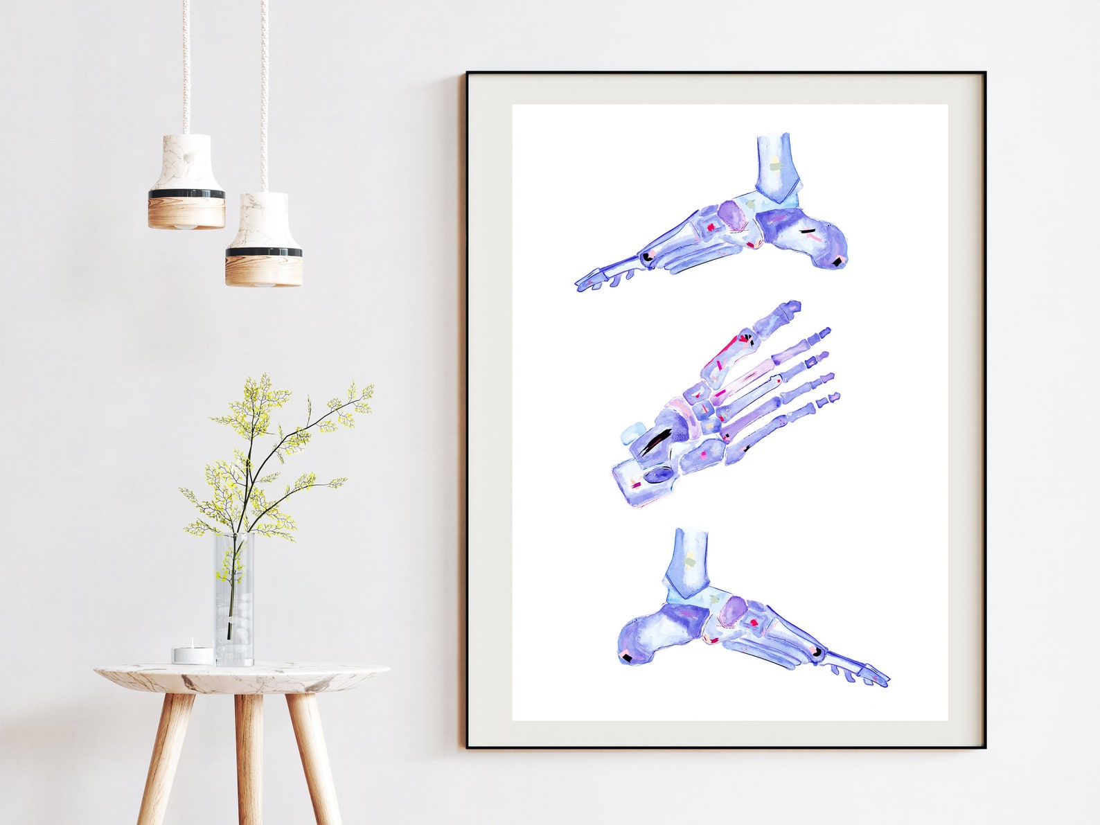Foot Anatomy Art Physical Therapy Art Physiotherapist Gift Etsy