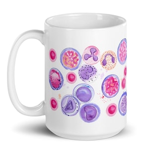 Laboratory Mug, Hematology Gift, Cell Biology Art, Lab Tech Mug, Lab Tech Gift, Laboratory Gift, Hematopoiesis, Pathology Mug, Physician