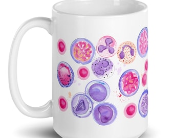 Laboratory Mug, Hematology Gift, Cell Biology Art, Lab Tech Mug, Lab Tech Gift, Laboratory Gift, Hematopoiesis, Pathology Mug, Physician
