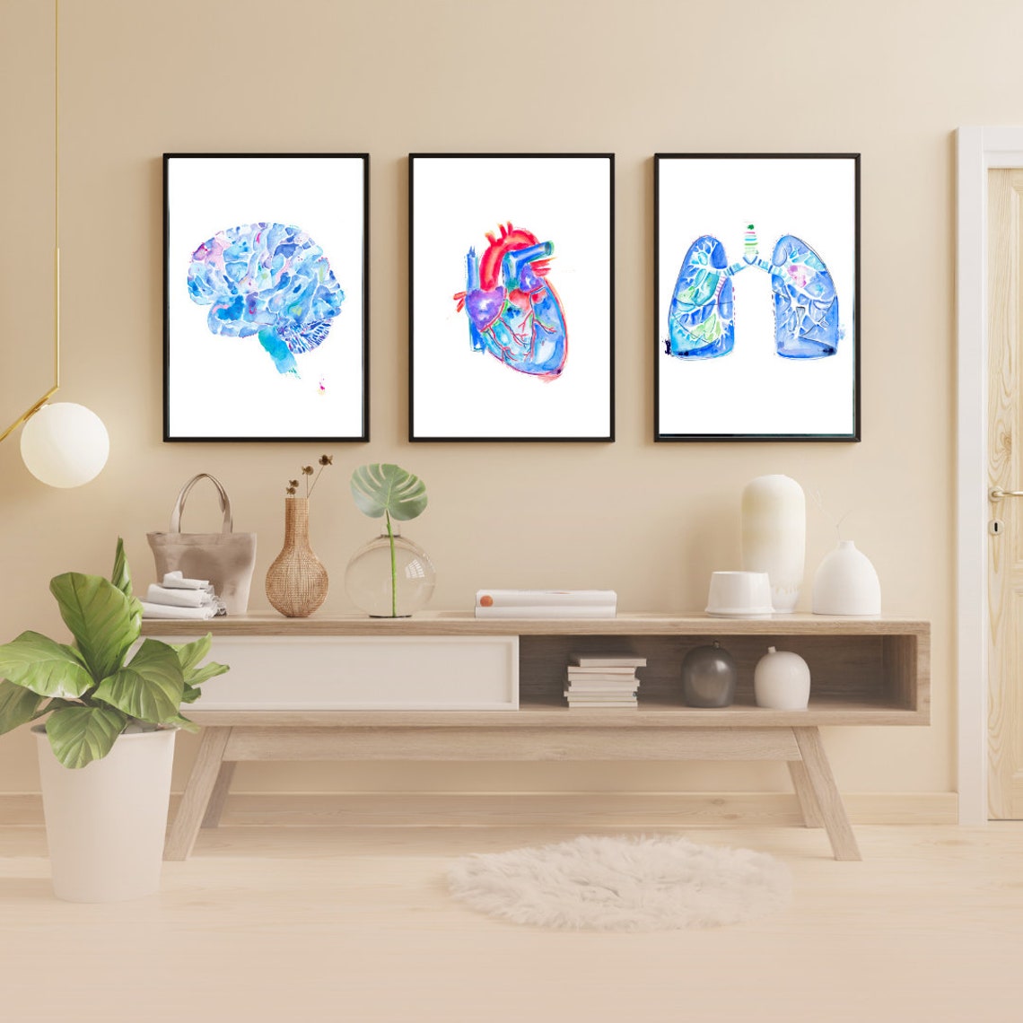 Watercolor Anatomy Art Print Set – Medical Office Decor - Etsy