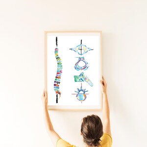 Spine Vertebrae Art, Physical Therapy Art, Chiropractic Art, Massage Therapy Art, Physiotherapy Chiropractic Posters, Chiropractor Gift image 5