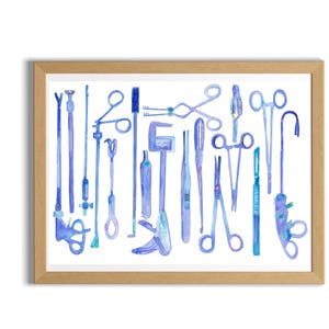 Surgery Instruments Art, Surgeon Gift, General Surgery Art. Obgyn Gift, OMFS Art, Surgical Tech Gift, Surgical Art Print