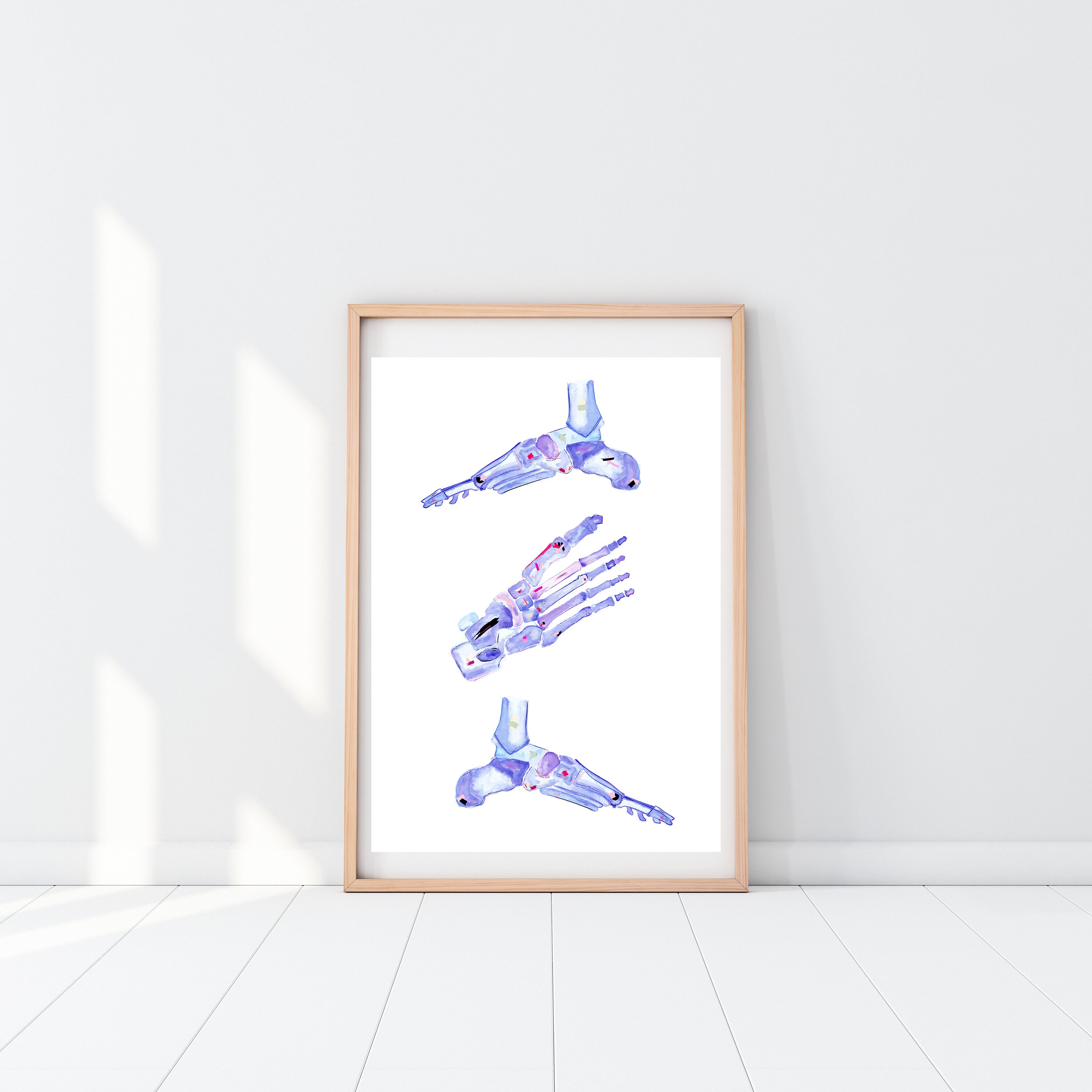 Foot Anatomy Art Physical Therapy Art Physiotherapist Gift Etsy