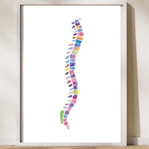 Spine Anatomy Art - Chiropractor Physical Therapy Office Art - Physical Therapist Chiropractor Assistant Student Graduation Christmas Gift