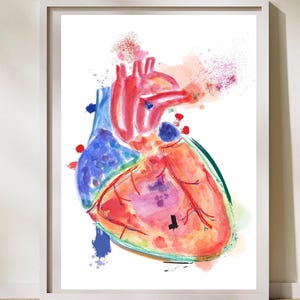 Heart Anatomy Art Print for Cardiology and Medical Office - Physician Assistant, and Doctor Graduation Gifts