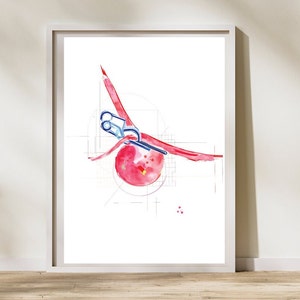 Aneurysm Clipping, Neurosurgery Art, Abstract Medical Art, Surgery Art Print, Neurosurgeon Gift, Surgeon Gift, Abstract Anatomy, SAH